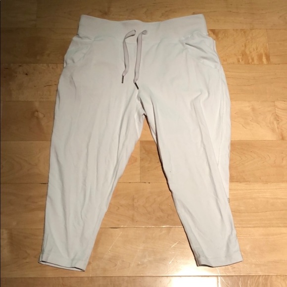 white cropped joggers